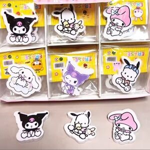 Cute 6 Cartoon Erasers Set